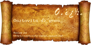 Osztovits Ágnes névjegykártya