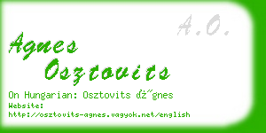 agnes osztovits business card